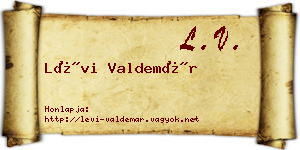 Lévi Valdemár névjegykártya
